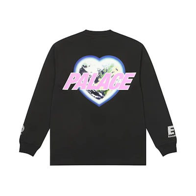 PALACE Rapha FW22 Black Heart Logo Long Sleeve Tee Unisex ADQ02XXBLK