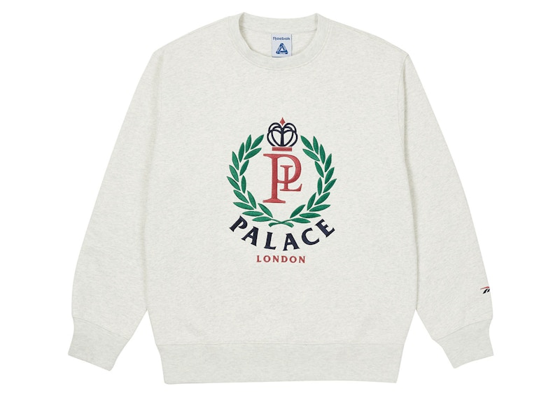 Palace Reebok NPC Crew Sweatshirt Light Grey Marl