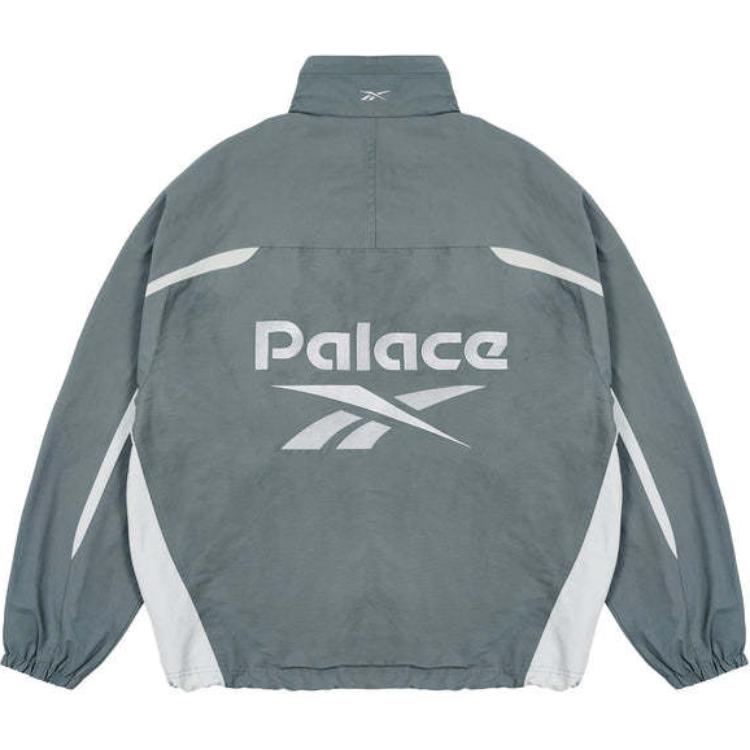 Lookbook PALACE x Reebok SS24 Logo Print Zip-Up Jacket Unisex Grey P26RBKJK002