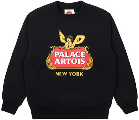 PALACE x Stella Artois Baju Crewneck Logo FW21 Unisex Hitam. P21STCW001 Buy PALACE x Stella Artois Baju Crewneck Logo FW21 Unisex Hitam. P21STCW001