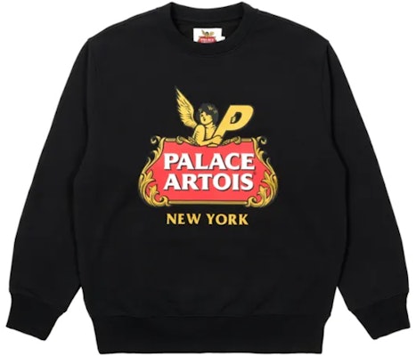 PALACE x Stella Artois Baju Crewneck Logo FW21 Unisex Hitam. P21STCW001 Order PALACE x Stella Artois Baju Crewneck Logo FW21 Unisex Hitam. P21STCW001