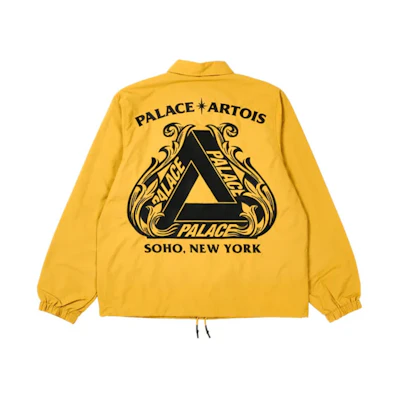 PALACE Stella Artois FW21 Yellow Logo Print Coach Jacket Unisex. P21STJK003