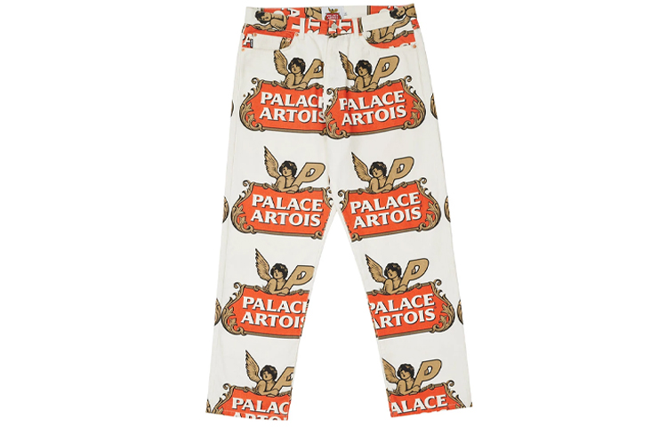 PALACE x Stella Artois Logo Printed White Unisex Casual Pants PAL-SS21-8