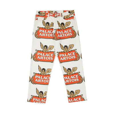 PALACE Stella Artois Logo Printed White Unisex Casual Pants PAL-SS21-8