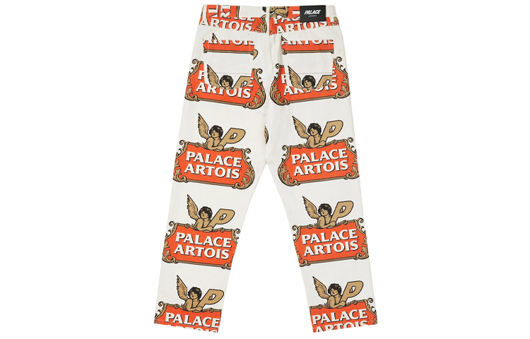 Lookbook Pantalones Casuales Unisex Blancos con Logo PALACE x Stella Artois. PAL-SS21-8