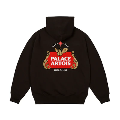 PALACE Stella Artois SS24 Brown Logo Hoodie with Kangaroo Pocket Unisex. P26THD002