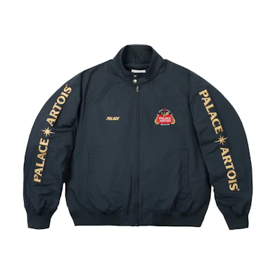 PALACE Stella Artois SS24 Logo Zip-Up Jacket Unisex Black. P26STJK001