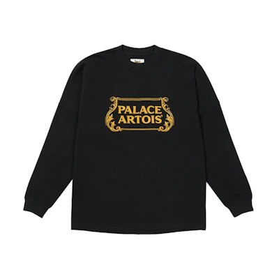 PALACE Stella Artois Unisex Casual Lettering Long-Sleeve Sweatshirt Black PAL-SS21-3