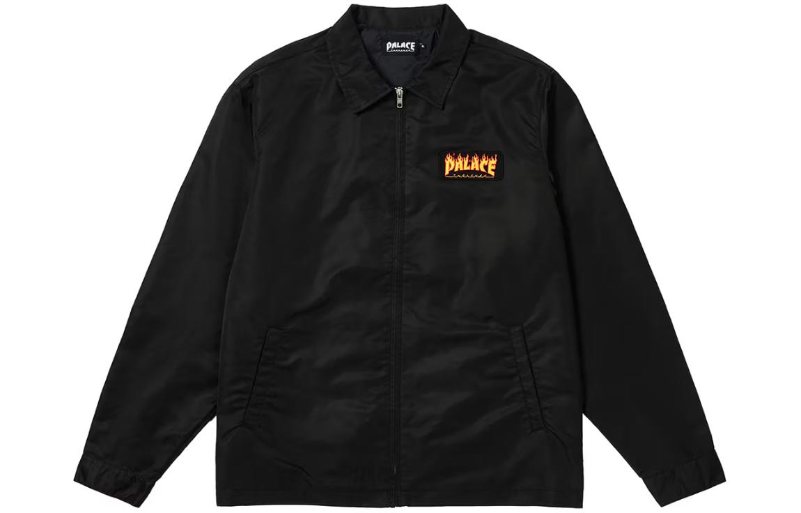 PALACE Thrasher SS24 Flame Logo Collared Jacket Unisex Black. P25THJK001 圖 3