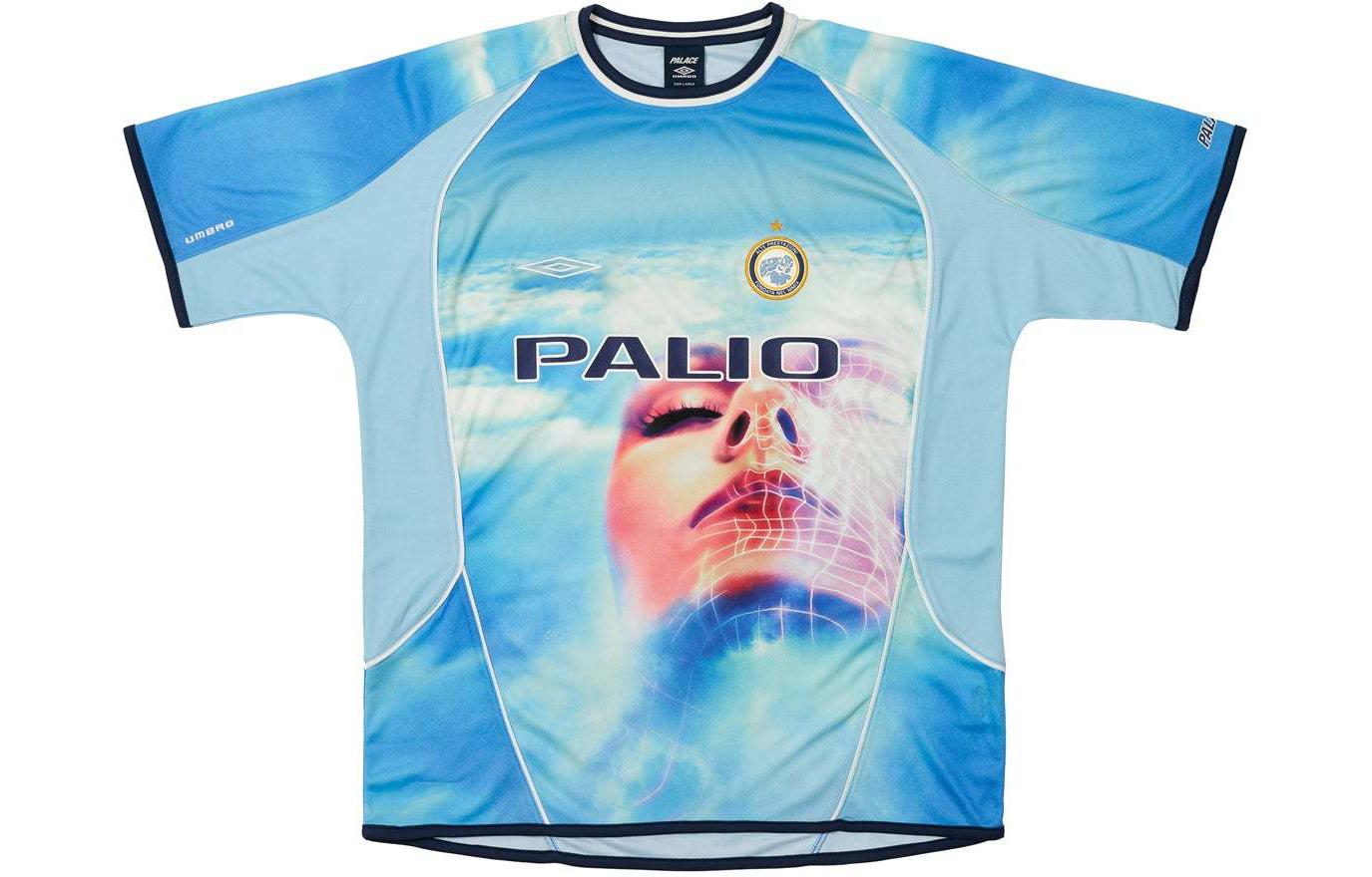 Lookbook PALACE x Umbro フェイスプリント パッチワーク ブルーTシャツ ユニセックス P26UMES076