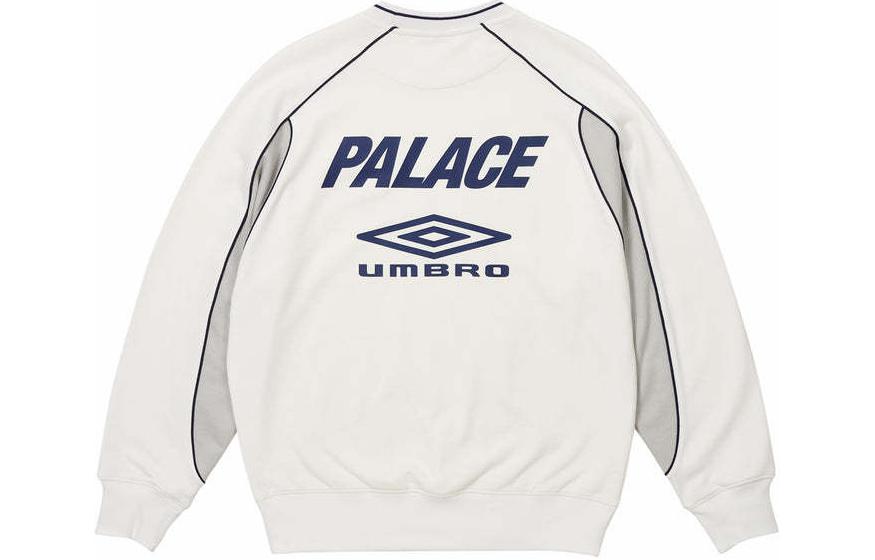 Order PALACE x 엄브로 SS24 웜업 크루 컬러블록 로고 스웨트셔츠 화이트 유니섹스. P26UMCS131