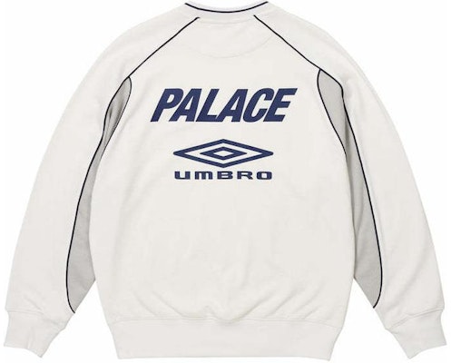 PALACE x 엄브로 SS24 웜업 크루 컬러블록 로고 스웨트셔츠 화이트 유니섹스. P26UMCS131 Order PALACE x 엄브로 SS24 웜업 크루 컬러블록 로고 스웨트셔츠 화이트 유니섹스. P26UMCS131