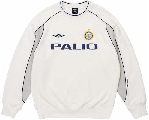 PALACE x 엄브로 SS24 웜업 크루 컬러블록 로고 스웨트셔츠 화이트 유니섹스. P26UMCS131 Lookbook PALACE x 엄브로 SS24 웜업 크루 컬러블록 로고 스웨트셔츠 화이트 유니섹스. P26UMCS131