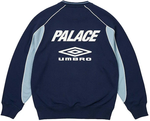 Palace x Umbro SS24 Warm Up Crew Unisex Colorblock Sweatshirt - Blue P26UMCS132 Buy Palace x Umbro SS24 Warm Up Crew Unisex Colorblock Sweatshirt - Blue P26UMCS132