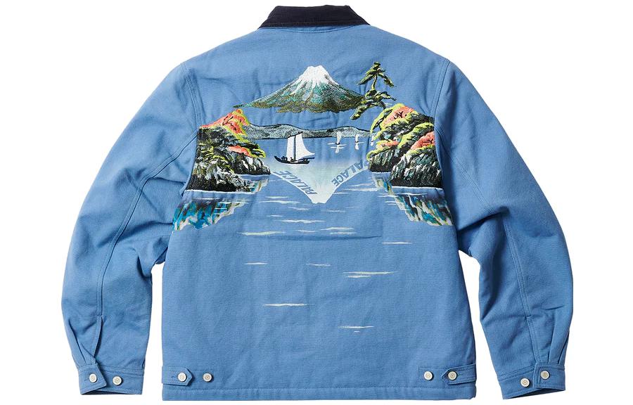 PALACE Zen Work Jacket Spring Blue Embroidered Zip-Up Unisex Retro Workwear Blue P24JK018 圖 3