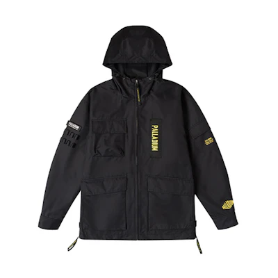 PALLADIUM Black Logo Embroidered Utility Pocket Hoodie Jacket 105052-008