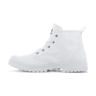 Palladium Canvas Mid-Top 'Breathable White'