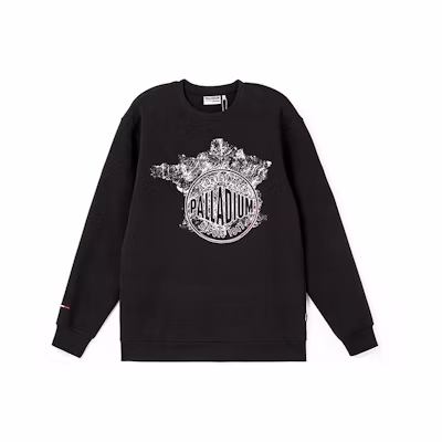 PALLADIUM Circular Logo Crewneck Long Sleeve Sweatshirt Black 106009-008