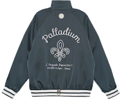 PALLADIUM Classic Logo Jacquard Iris Collar Bomber Jacket Unisex Urban Grey 108916 PALLADIUM Classic Logo Jacquard Iris Collar Bomber Jacket Unisex Urban Grey 108916