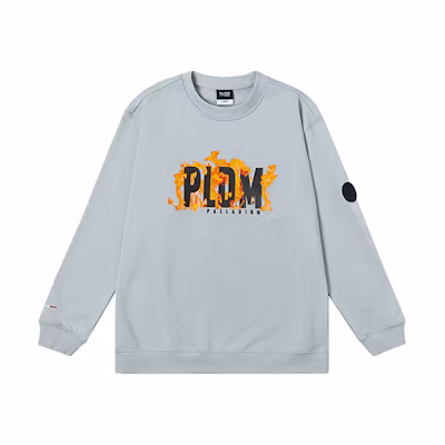 PALLADIUM Crewneck Sweatshirt Letter Print Light Grey 105841-049