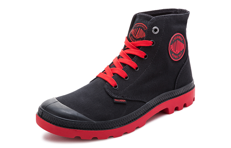 Order Palladium DUO CHROME High-Top Kanvas 'Hitam' 73151-079-M