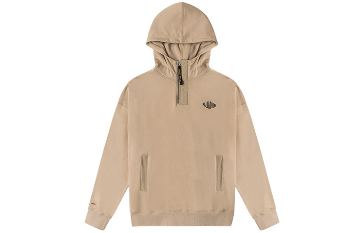 PALLADIUM Embroidered Logo Half-Zip Hoodie Beige Unisex 105050-264