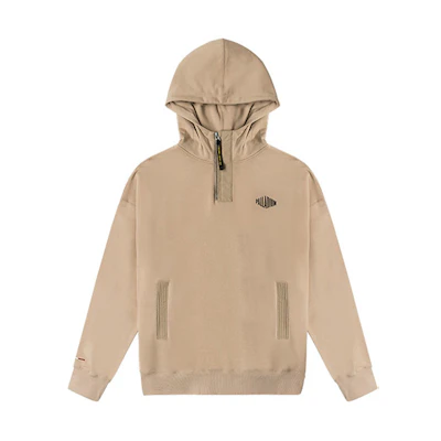 PALLADIUM Embroidered Logo Half-Zip Hoodie Beige Unisex 105050-264