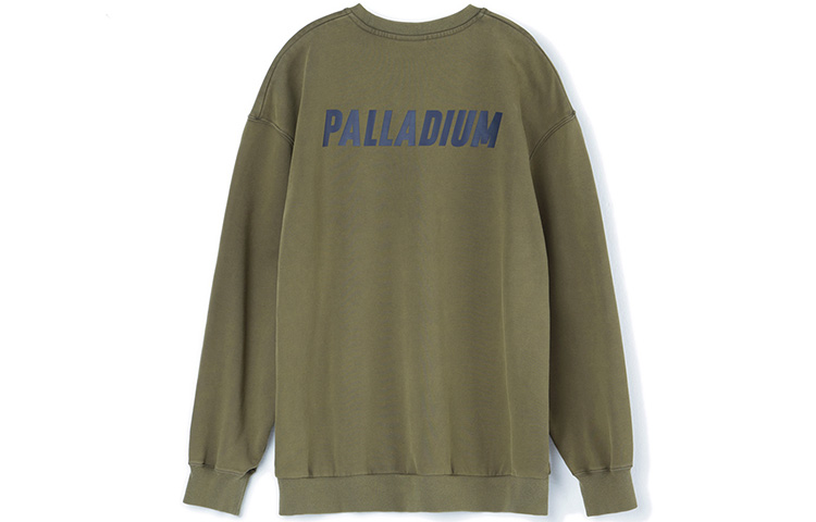 PALLADIUM Green Crewneck Sweatshirt with Letter Logo Print 105544-311