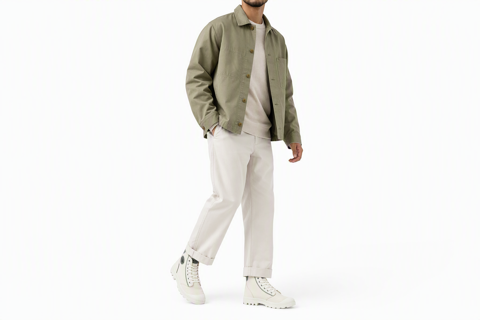 Order Palladium 高帮帆布鞋 '浅白拼接' 77799-187-M