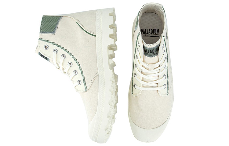 Shop Palladium 高帮帆布鞋 '浅白拼接' 77799-187-M