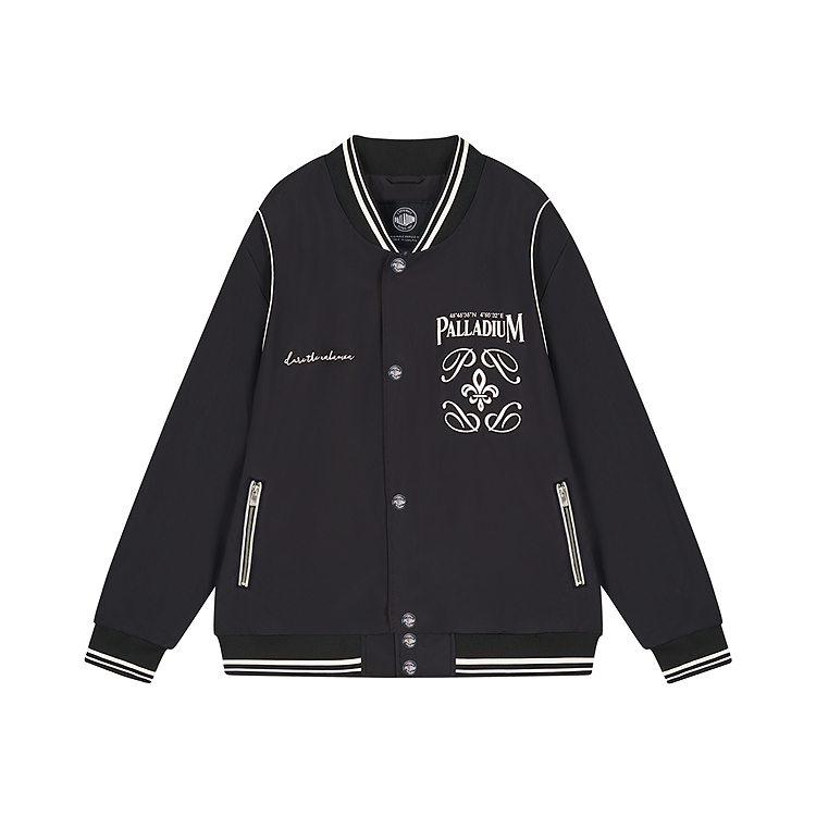 PALLADIUM Letter Print Breathable Relaxed Baseball Jacket Unisex. 1011352