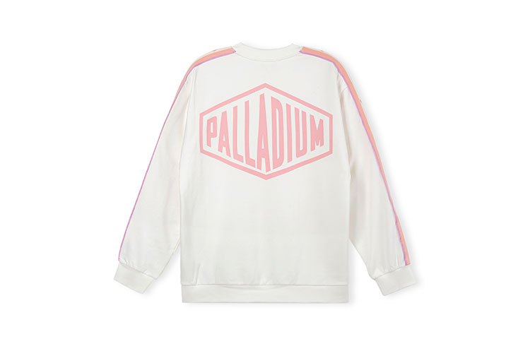 PALLADIUM Letter Print Loose Crewneck Sweatshirt Unisex White Wall Color 176907-101