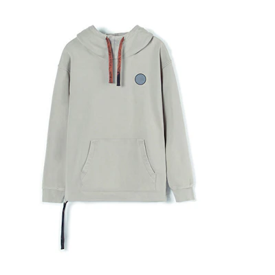 PALLADIUM Logo Patch Neutral Pullover Hoodie Grey Loose Fit 105540-015