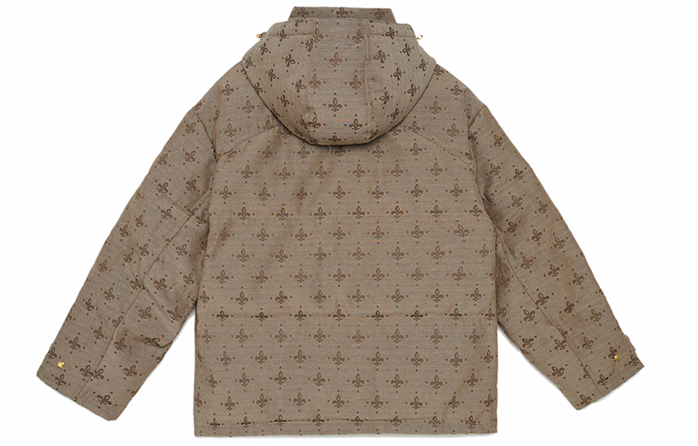 Lookbook Palladium Monogram印花紫羅蘭羽絨連帽長外套（男女適用）。 108858