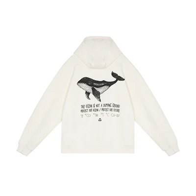 PALLADIUM Ocean Whale Print Hoodie Unisex Cotton Candy Color 1010284
