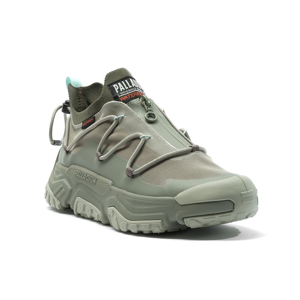 Order Palladium OFF-GRID LO ZIP WP+ Zapatos Casual Gris Verde Vetiver 79112339