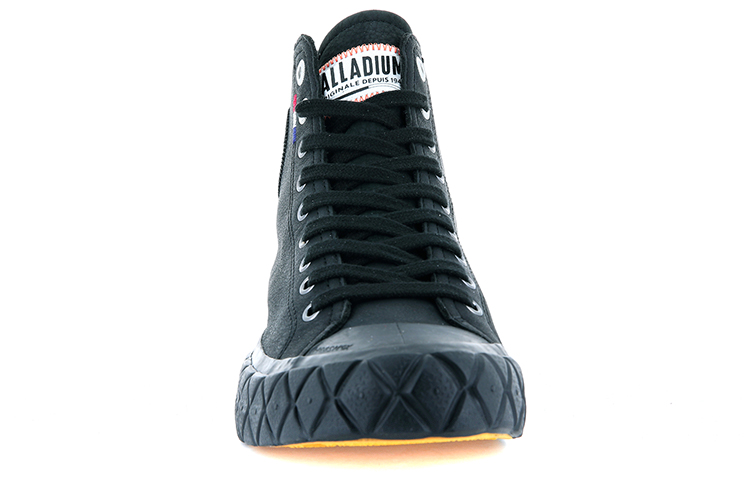 Shop Palladium Palla Ace Mid Leather 'Black Canvas High-Top' 77174-010-M