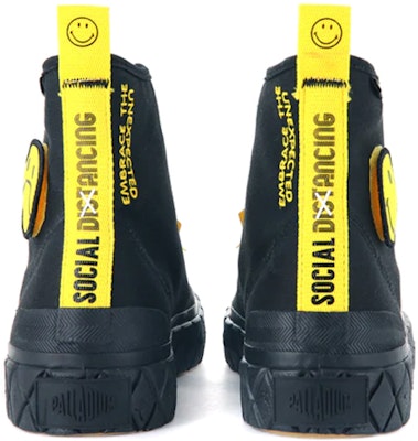 Palladium Palla Ace Smiley Mid 'Black Smiley' 77177-008-M Shop Palladium Palla Ace Smiley Mid 'Black Smiley' 77177-008-M