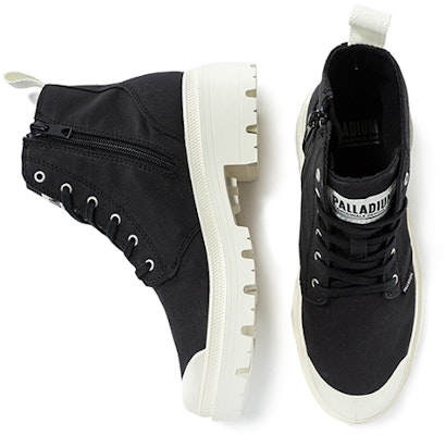 Palladium Pallabase Twill 厚底高帮黑色帆布鞋 96907-030-M Shop Palladium Pallabase Twill 厚底高帮黑色帆布鞋 96907-030-M