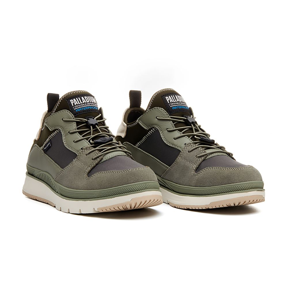 Shop Palladium Pallasider Low WP+  Casual Shoes Dark Green 04074309
