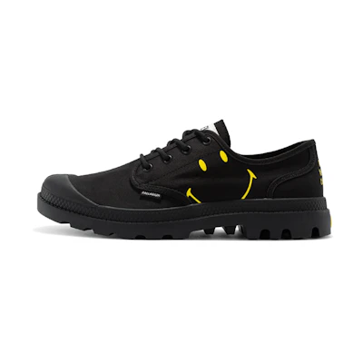 Palladium Pampa Hi Black 'Be Kind Smiley'