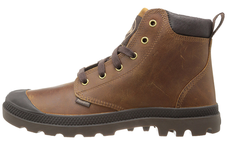 Palladium Pampa Hi Cuff Lea 'Light Brown'