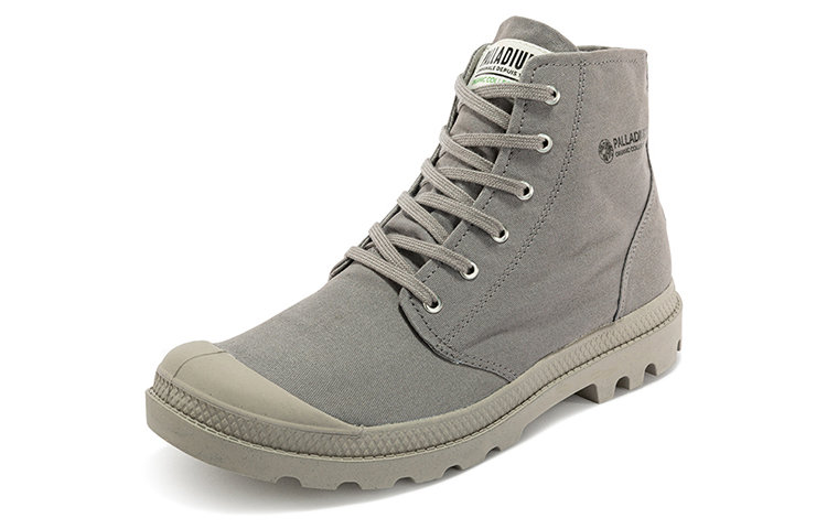 Order Palladium Pampa Hi Organici Earth 系列環保有機棉 潮流防滑耐磨高筒休閒帆布鞋 法蘭絨灰