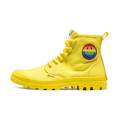 Palladium Pampa High-Top Canvas 'Smiley Pride Yellow'