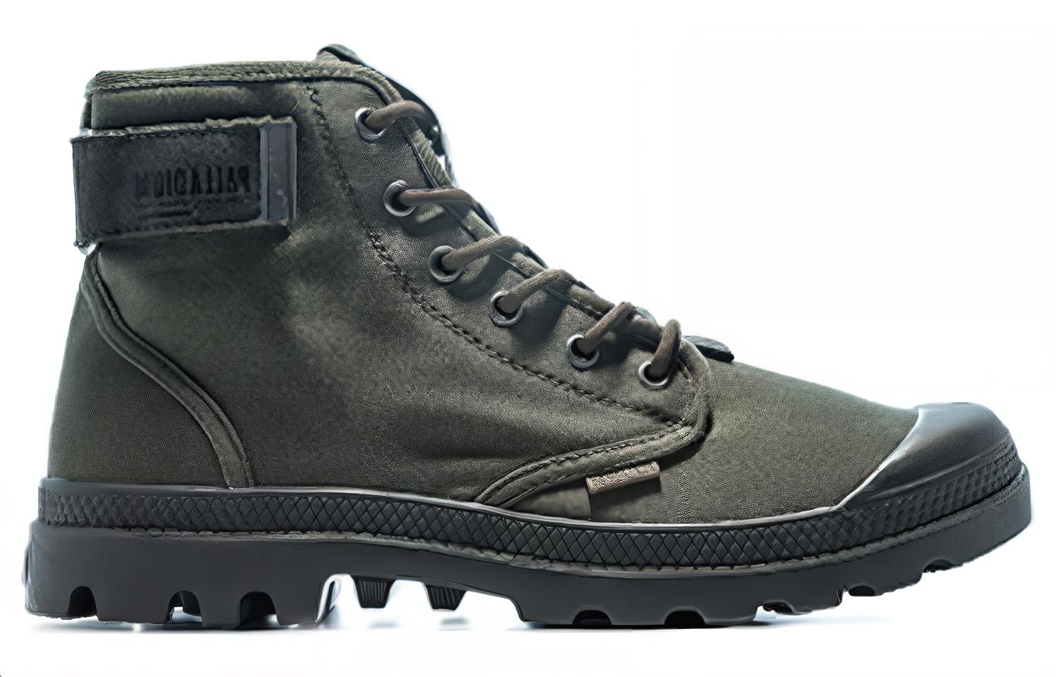Lookbook Palladium Pampa 系帶款 高筒帆布鞋 軍綠色