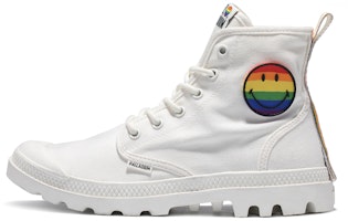 Palladium Pampa High 'Smiley Pride White' 76879-116-M Palladium Pampa High 'Smiley Pride White' 76879-116-M