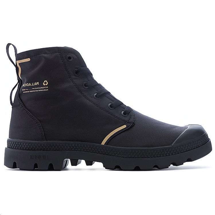 Order Palladium Pampa Lite+ RCYCL WP+ ''Schwarze Canvas High-Top Stiefel'' 76656-001-M