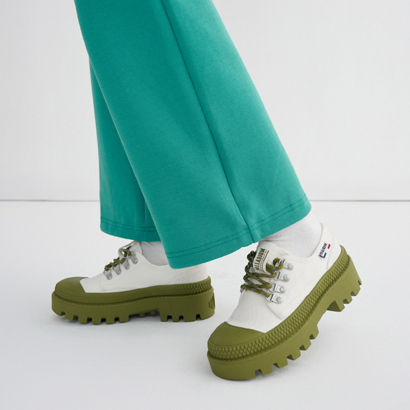 Cheap 팔라디움 팜파 MtLo '브라이트 화이트 그린' 78515-157-M