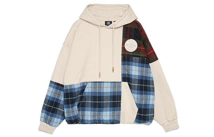 PALLADIUM Patchwork Plaid Hoodie Unisex Casual Long Sleeve 109199