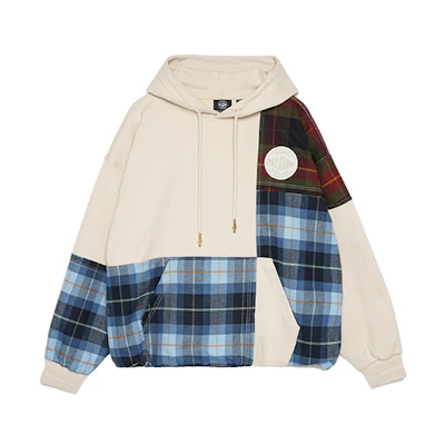 PALLADIUM Patchwork Plaid Hoodie Unisex Casual Long Sleeve 109199